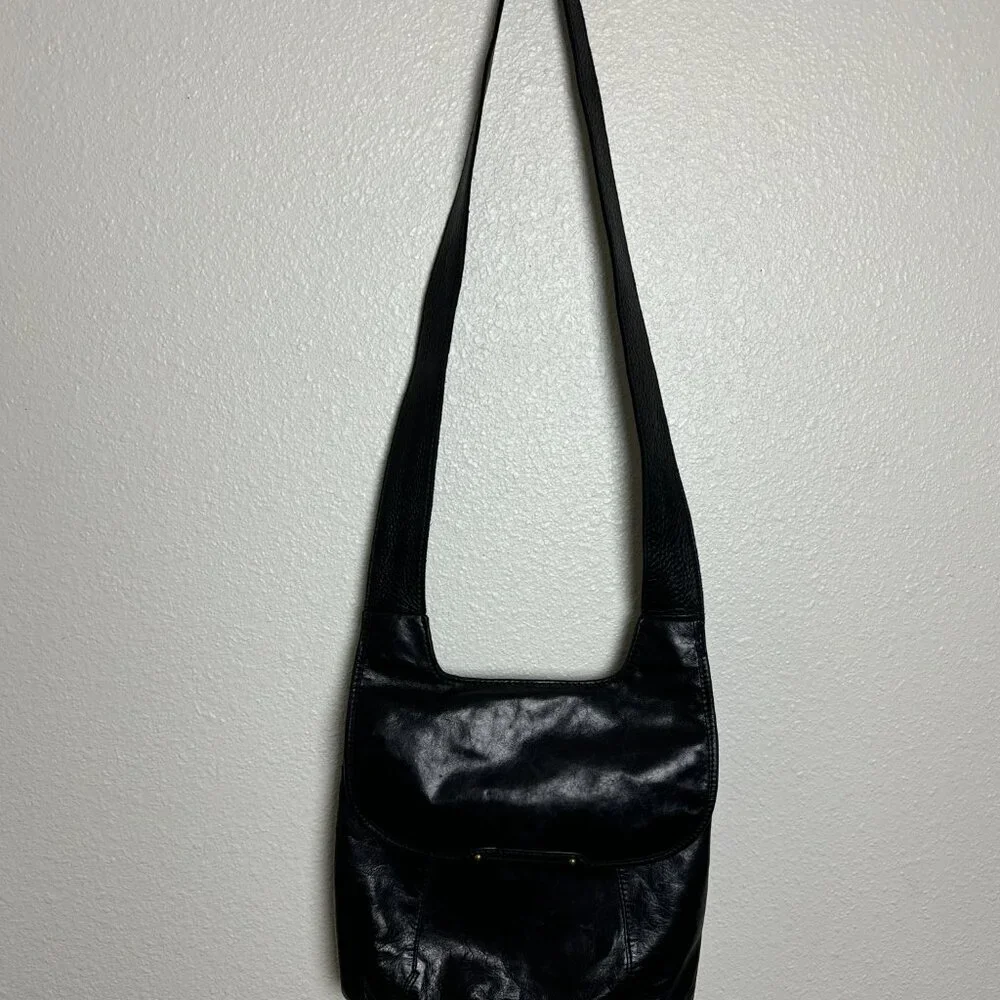 HOBO The Original Black Leather Crossbody/ Shoulder Bag - Picture 2 of 15